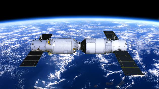 天舟-1与天宫-2组合体飞行示意图