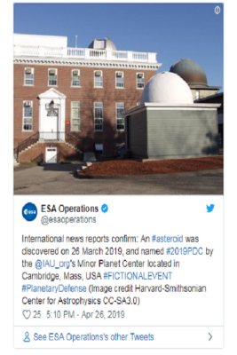 科学家发推对小行星撞击“桌面演练”进行直播